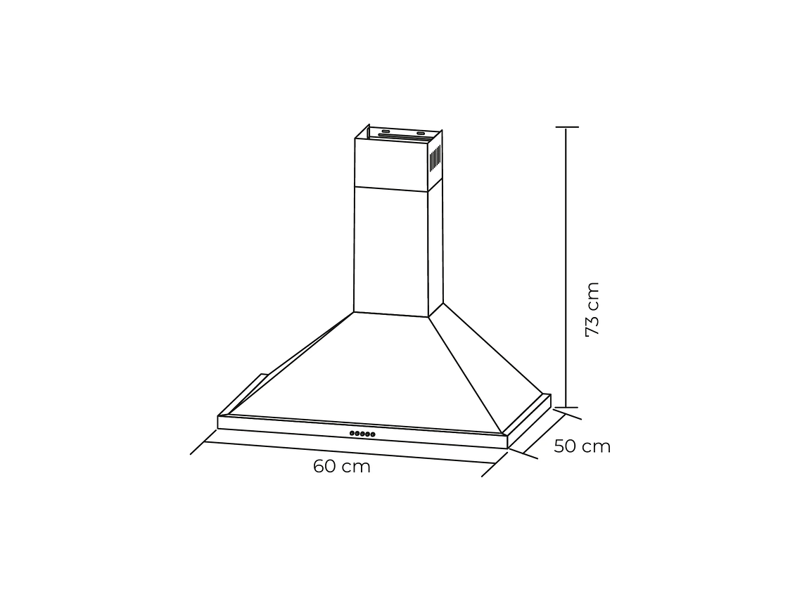 CAMPANA PIRAMIDAL ACERO INOX 60CM 6