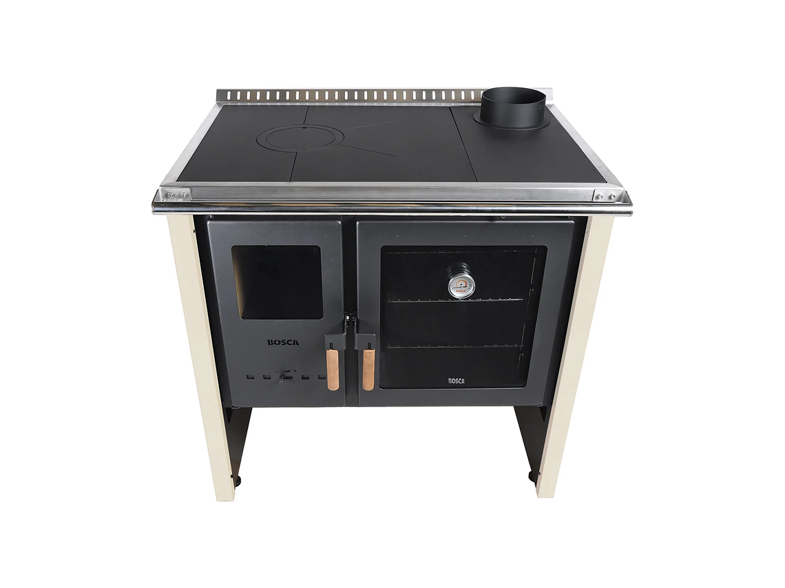 PACK COCINA A LEÑA BOSCA HESTIA 90 CREMA + KIT BASE 4