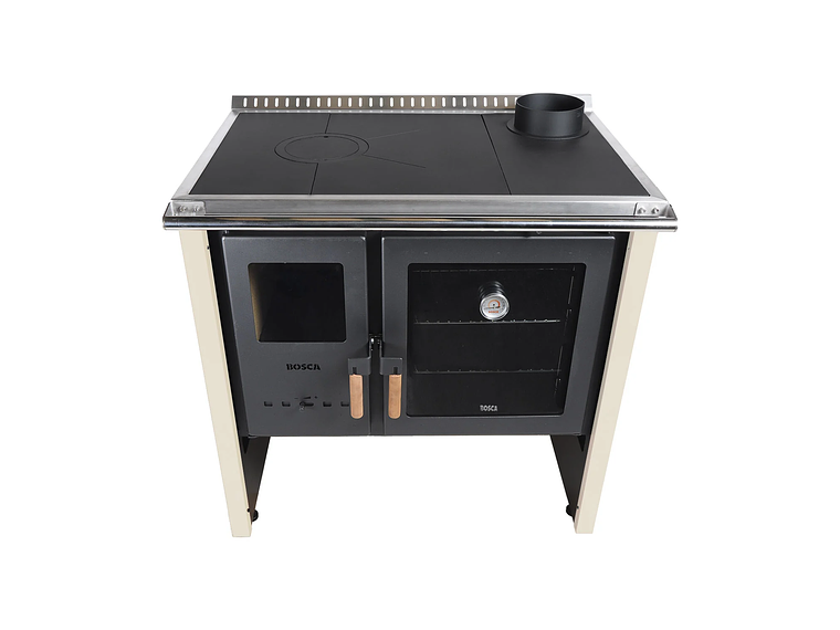 PACK COCINA A LEÑA BOSCA HESTIA 90 CREMA + KIT BASE 4