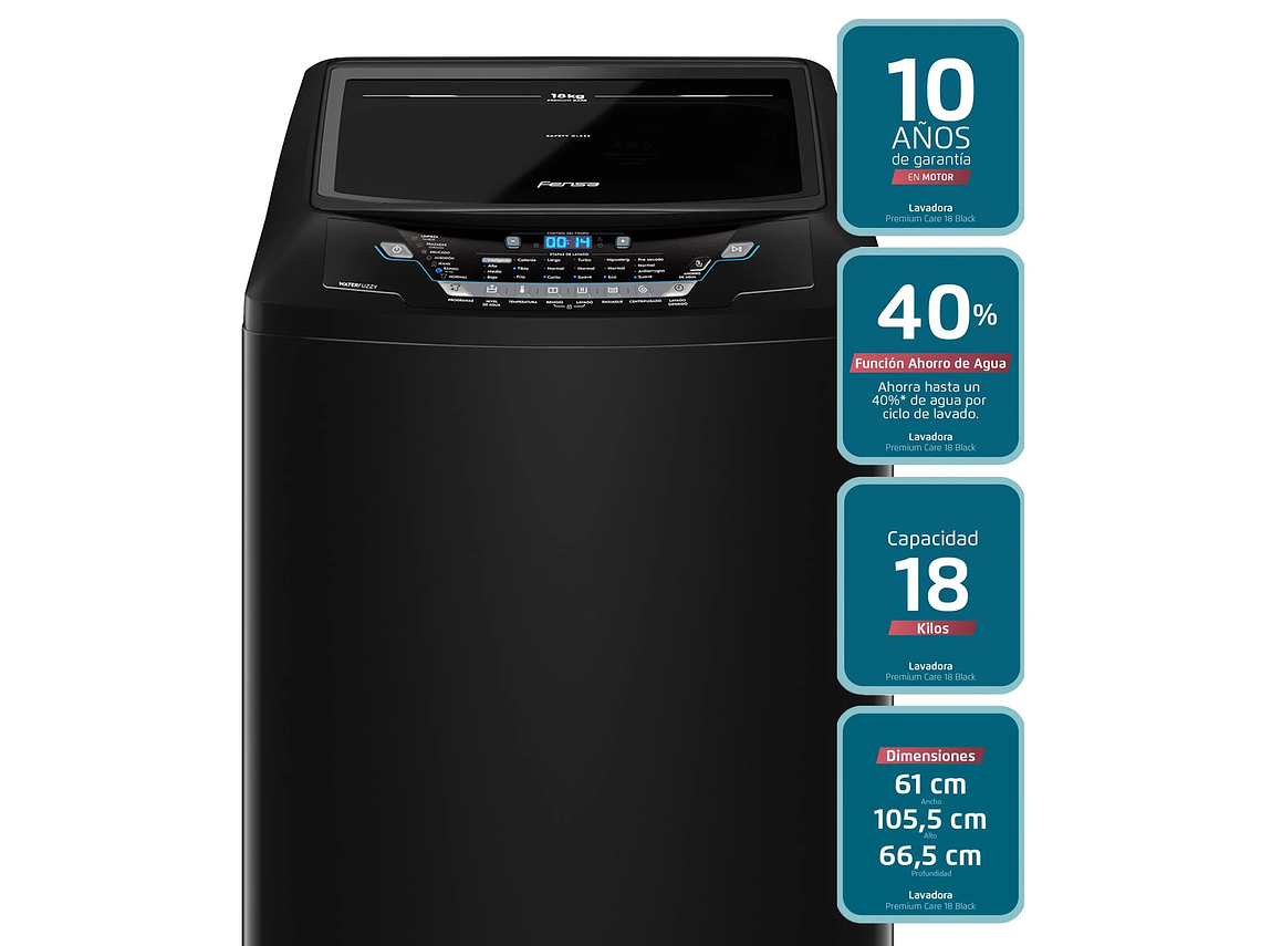 LAVADORA AUTOMÁTICA 18KG CARGA SUPERIOR PREMIUM CARE 18 8