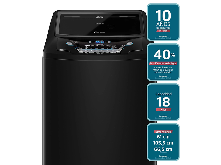 LAVADORA AUTOMÁTICA 18KG CARGA SUPERIOR PREMIUM CARE 18 8