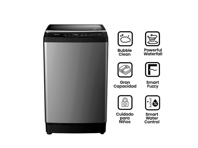 LAVADORA CARGA SUPERIOR HISENSE WT3J1323UT 13KG GRIS 9