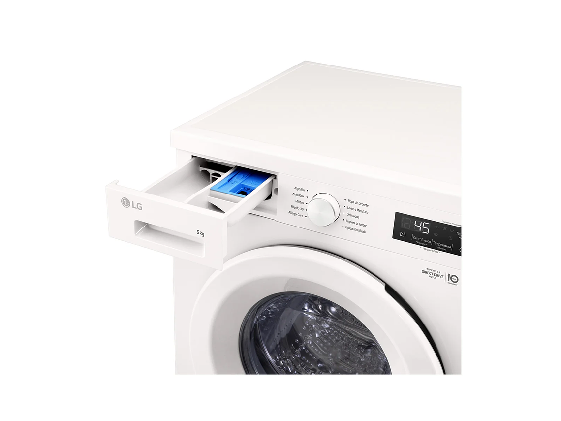 LAVADORA CARGA FRONTAL LG WM9GWVFS6 9KG BLANCO 4