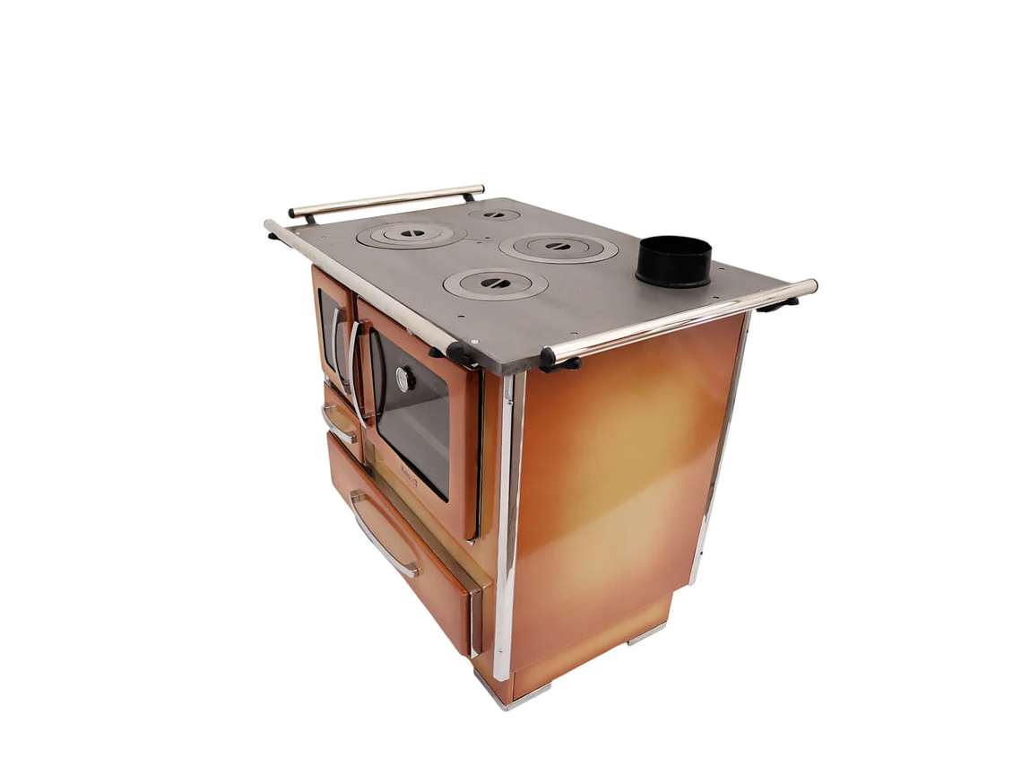 COCINA A LEÑA 4P MODELO GLASS ALTA 92×62 DIFUMADO 4