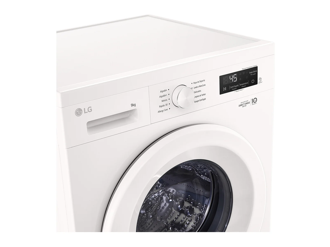 LAVADORA CARGA FRONTAL LG WM9GWVFS6 9KG BLANCO 7