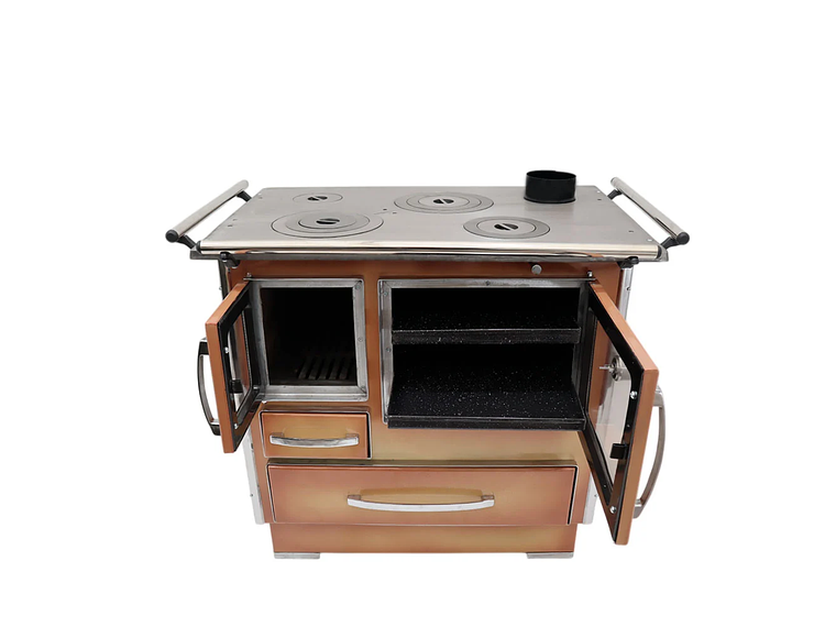 COCINA A LEÑA 4P MODELO GLASS ALTA 92×62 DIFUMADO 5