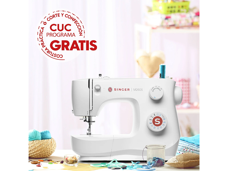 MÁQUINA DE COSER RECTA ZIG ZAG SINGER M2605 70W 5