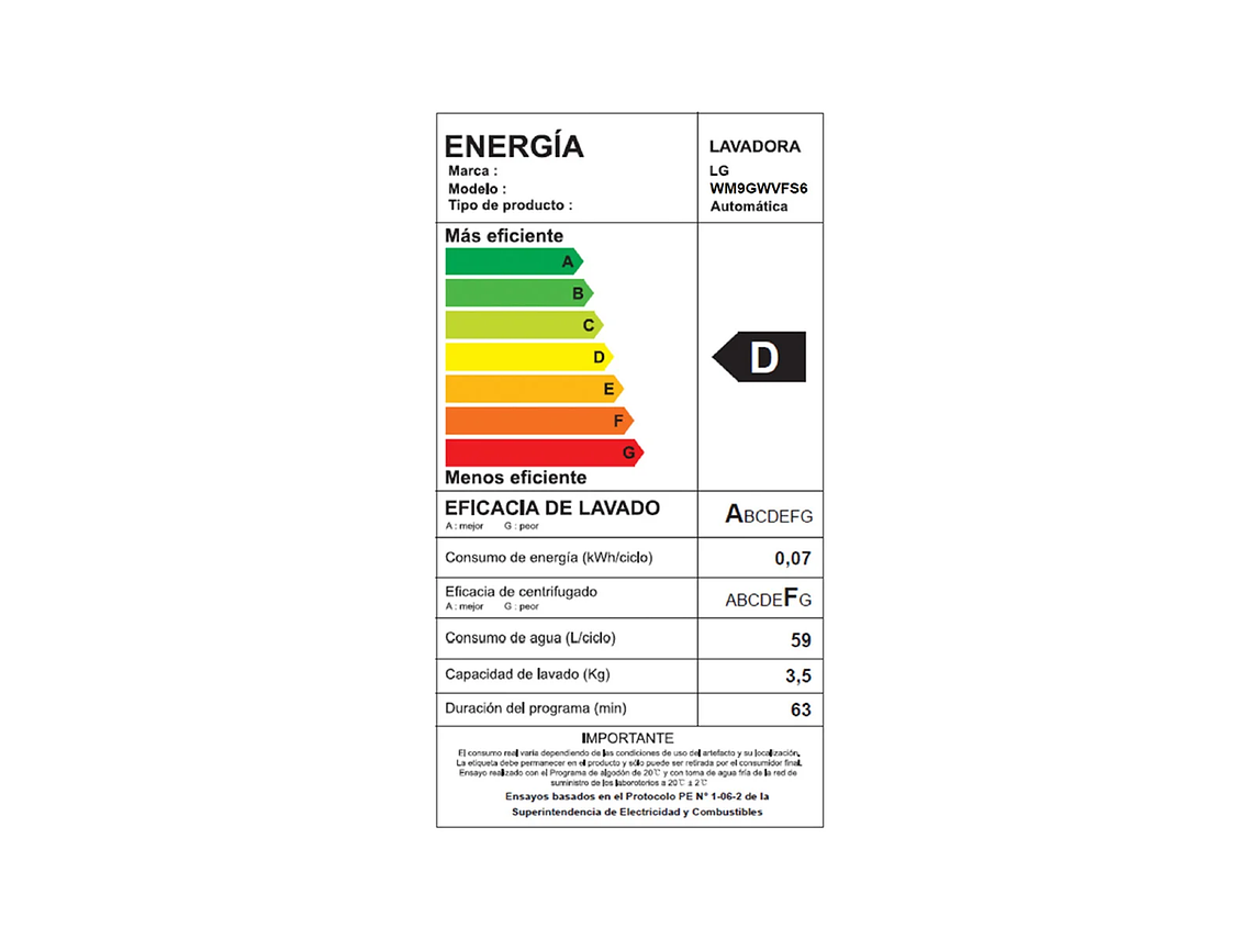 LAVADORA CARGA FRONTAL LG WM9GWVFS6 9KG BLANCO 10