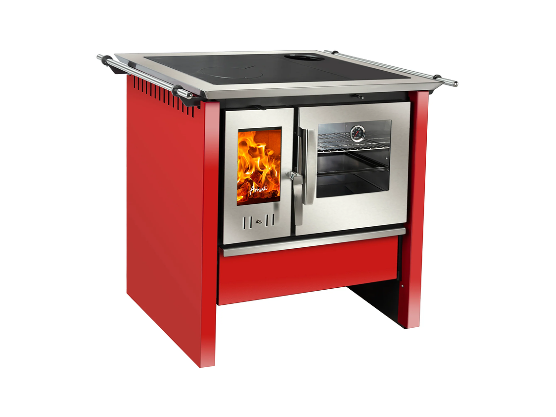 COCINA COMBUSTIÓN LENTA AMESTI MODELO ALLEGRA ROJA 1