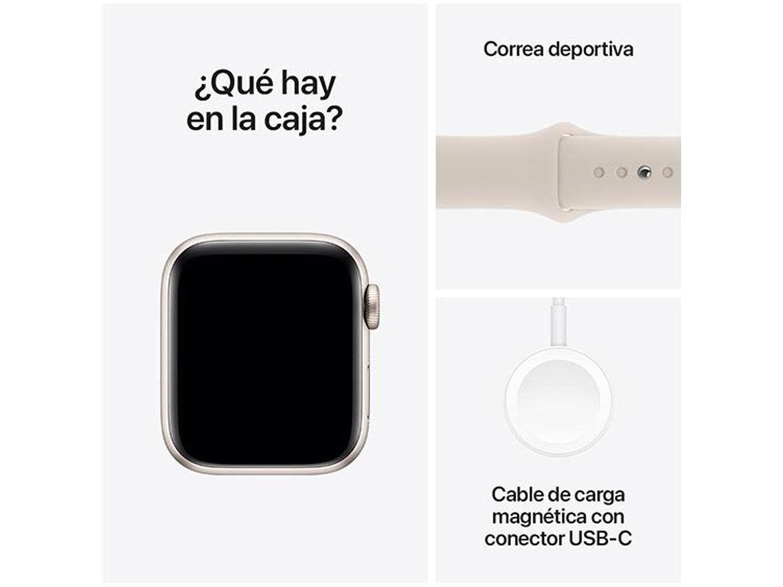 APPLE WATCH SE (GPS) - ALUMINIO BLANCO ESTELAR 40 MM - CORREA DEPORTIVA BLANCO ESTELAR - TALLA M/L 2