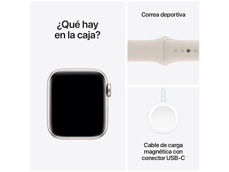 APPLE WATCH SE (GPS) - ALUMINIO BLANCO ESTELAR 40 MM - CORREA DEPORTIVA BLANCO ESTELAR - TALLA M/L 2