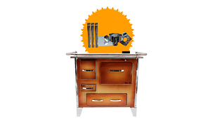 COCINA A LEÑA 4P MODELO MUEBLE 92×62 COLOR DIFUMADO + KIT INSTALACION