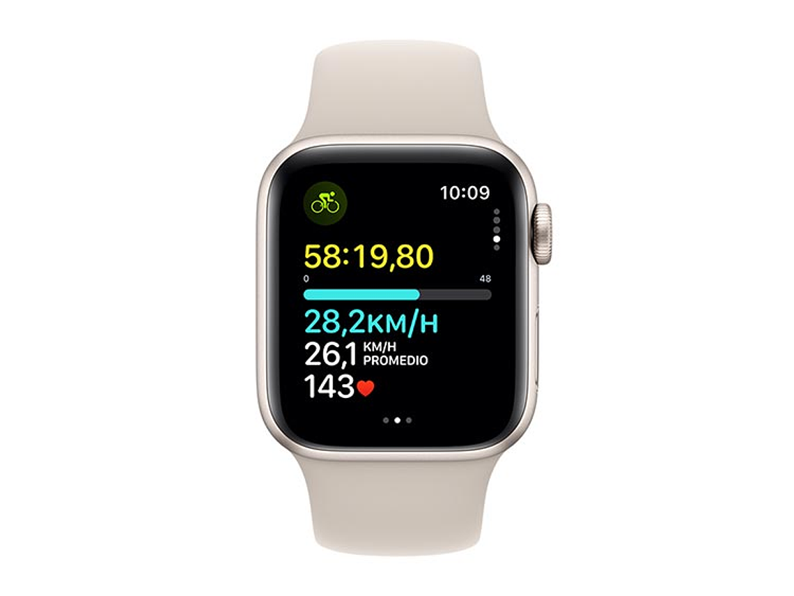 APPLE WATCH SE (GPS) - ALUMINIO BLANCO ESTELAR 40 MM - CORREA DEPORTIVA BLANCO ESTELAR - TALLA M/L 6