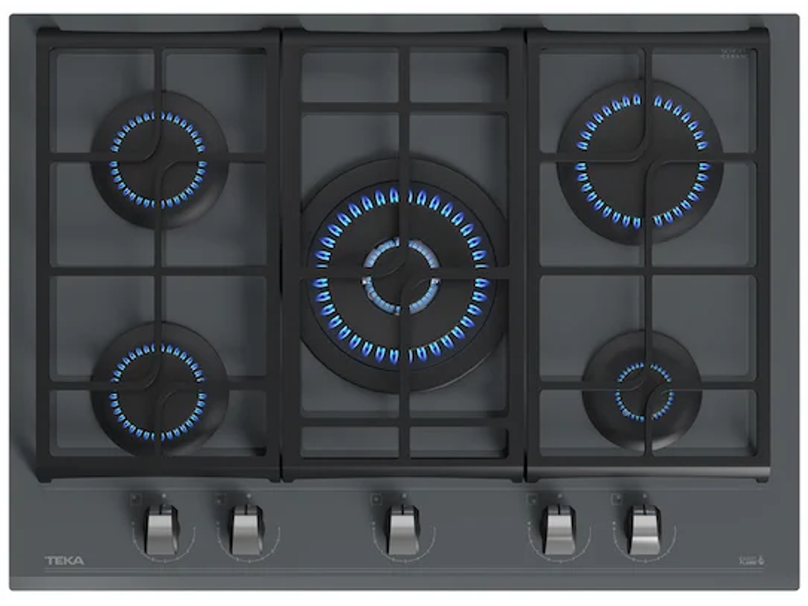 ENCIMERA CRISTAL GAS 5 QUEMADORES GZC 75330 XBB STONE GREY TEKA 1