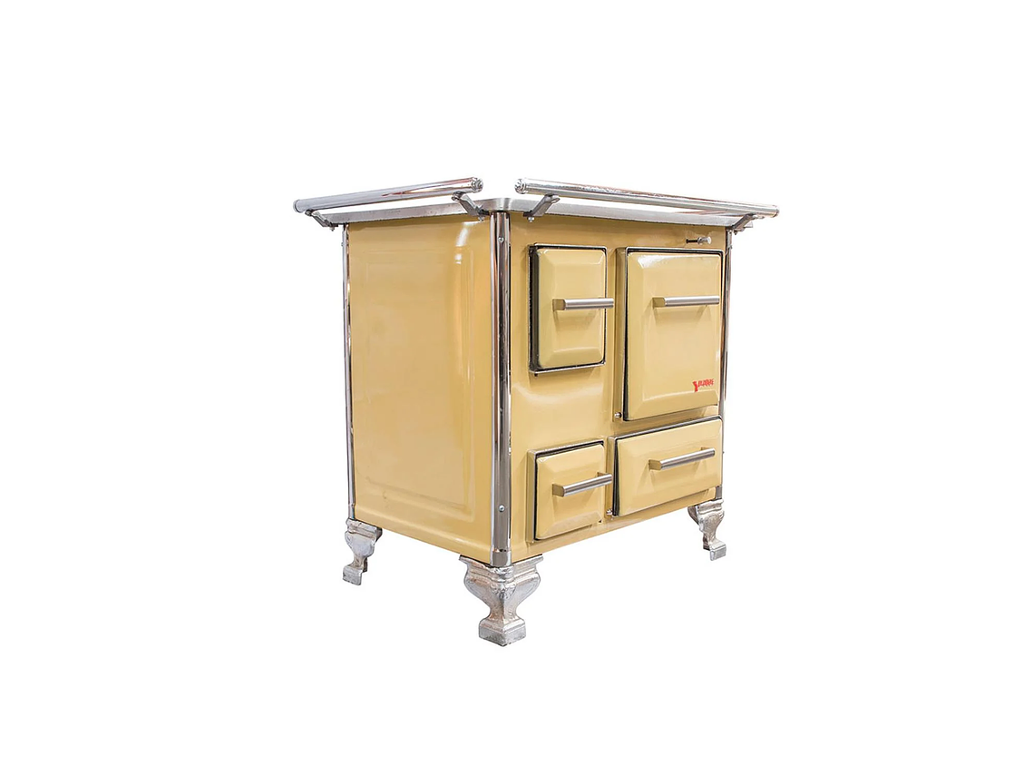 COCINA A LEÑA MUEBLE ENLOZADA YUNQUE 80X56 AMARILLA 2