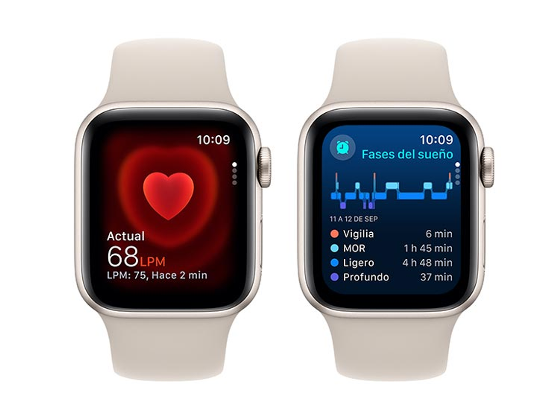 APPLE WATCH SE (GPS) - ALUMINIO BLANCO ESTELAR 40 MM - CORREA DEPORTIVA BLANCO ESTELAR - TALLA M/L 8