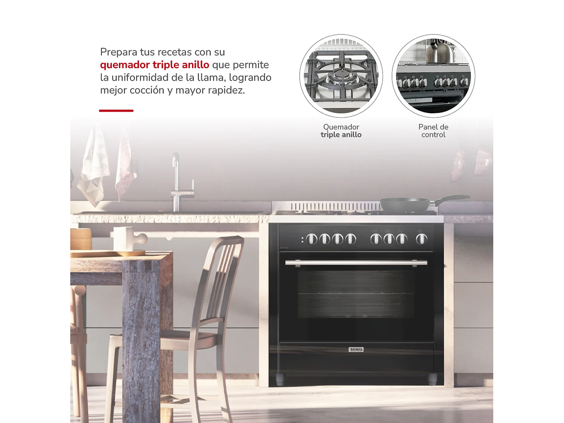COCINA 5 QUEMADORES HORNO DE 104 LTS 3