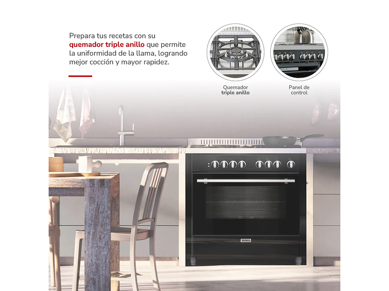 COCINA 5 QUEMADORES HORNO DE 104 LTS 3