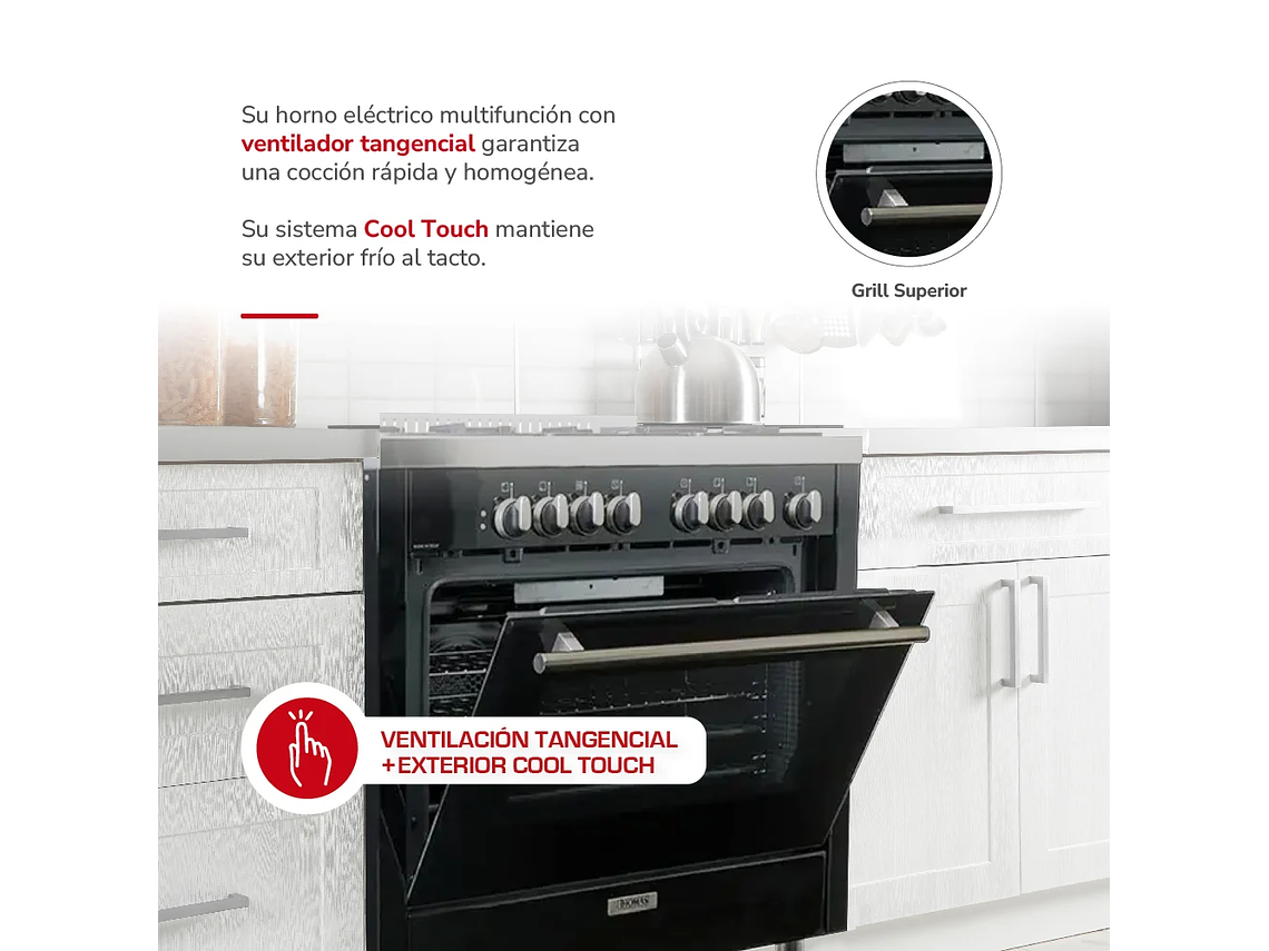 COCINA 5 QUEMADORES HORNO DE 104 LTS 4