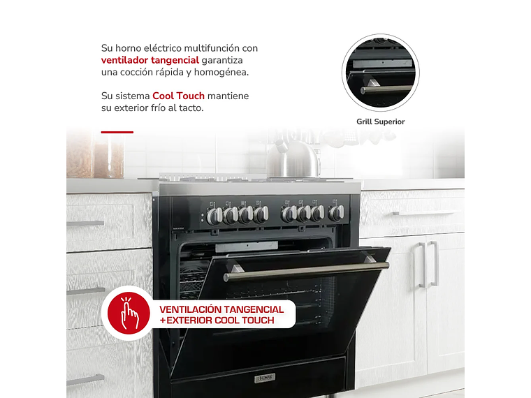 COCINA 5 QUEMADORES HORNO DE 104 LTS 4
