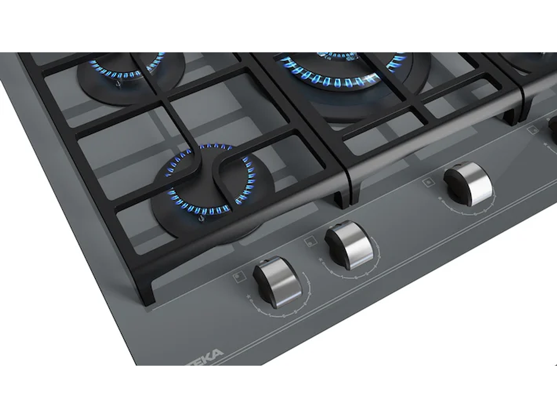 ENCIMERA CRISTAL GAS 5 QUEMADORES GZC 75330 XBB STONE GREY TEKA 6