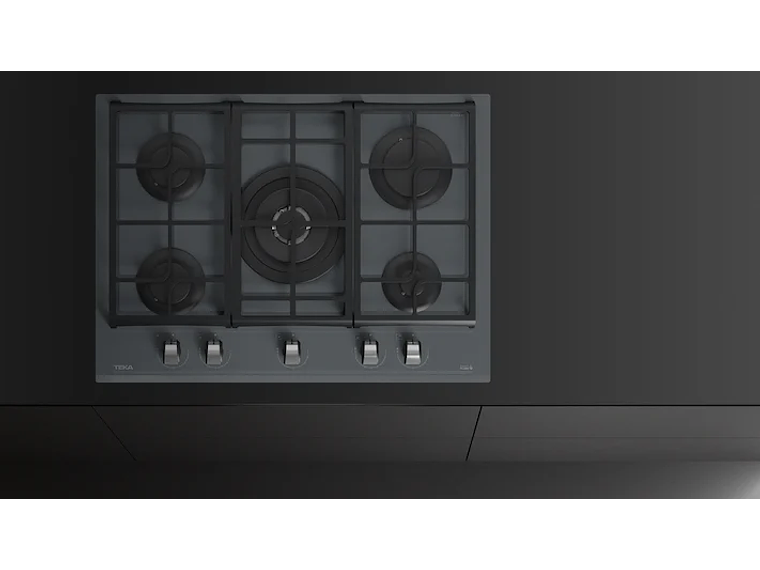 ENCIMERA CRISTAL GAS 5 QUEMADORES GZC 75330 XBB STONE GREY TEKA 7