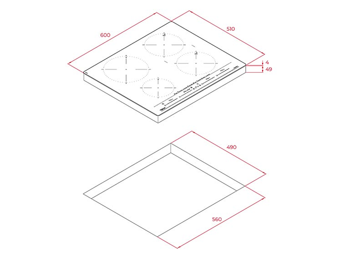 ENCIMERA ELÉCTRICA PLACAS DE INDUCCIÓN TEKA 4 PLATOS IZC 64630 WH MST 11