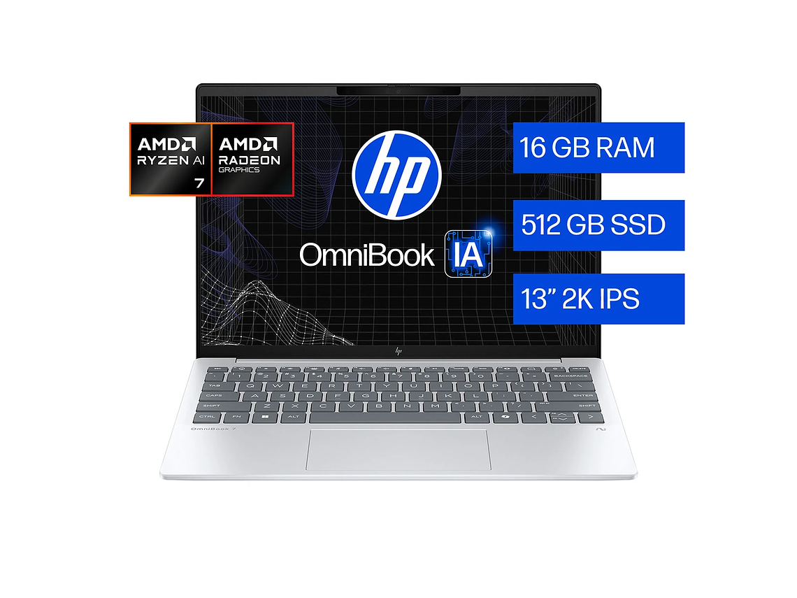 NOTEBOOK HP OMNIBOOK 7 AERO 13-BG1071LA AMD RYZEN AI 7 16GB RAM 512GB SSD 13.3” 1