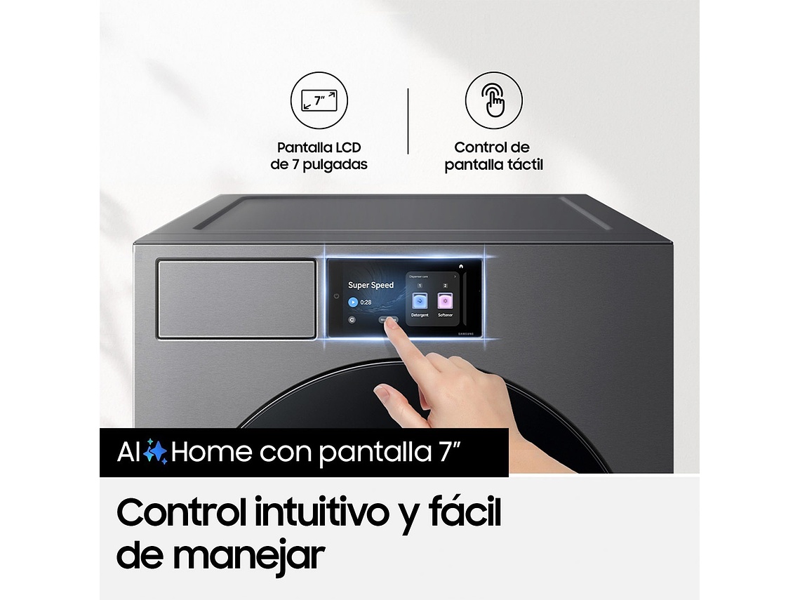 LAVADORA CARGA FRONTAL SAMSUNG BESPOKE AI WF90F25ADSZS 25KG GRAFITO 6