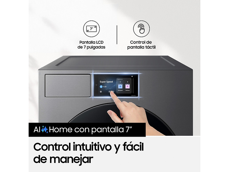 LAVADORA CARGA FRONTAL SAMSUNG BESPOKE AI WF90F25ADSZS 25KG GRAFITO 6