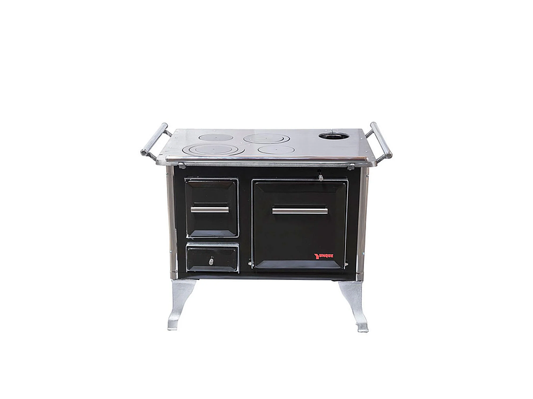 COCINA A LEÑA 4 PLATOS ENLOZADA NEGRA YUNQUE TRADICIONAL 80X56 1