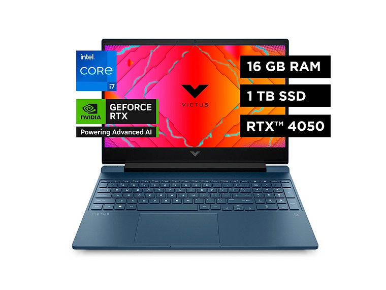 NOTEBOOK GAMER HP VICTUS 15-FA1097LA INTEL CORE I7 16GB RAM 1TB SSD NVIDIA RTX 4050 15.6” 8