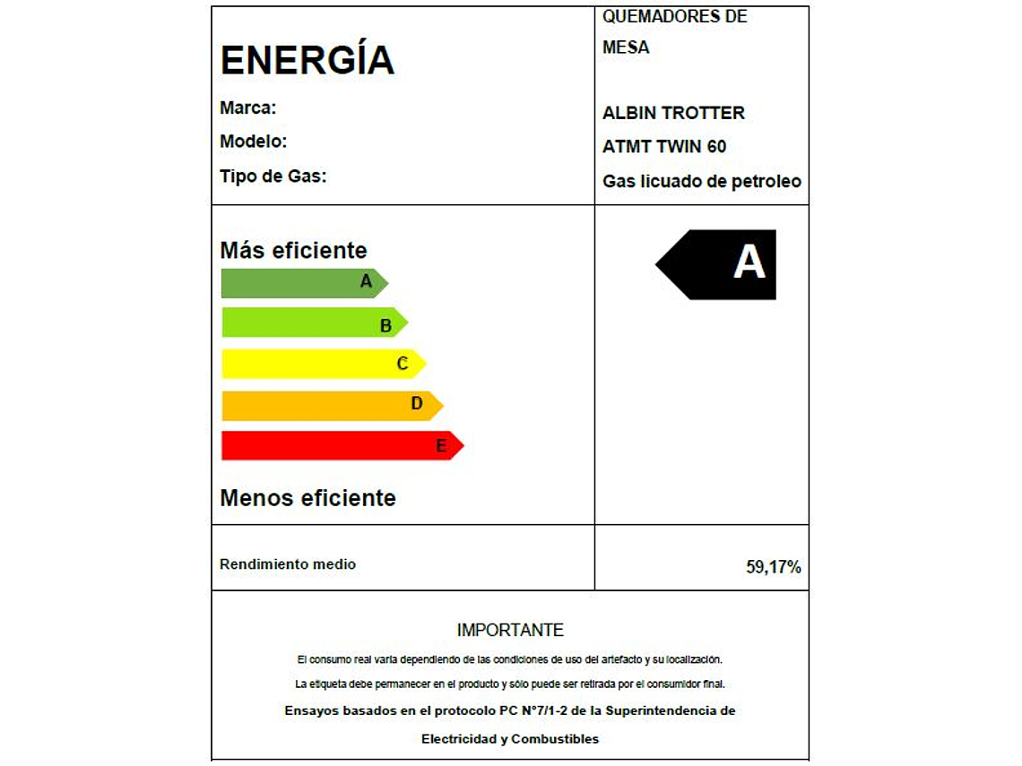 ENCIMERA DE GAS LICUADO TWIN ATMT 60 3