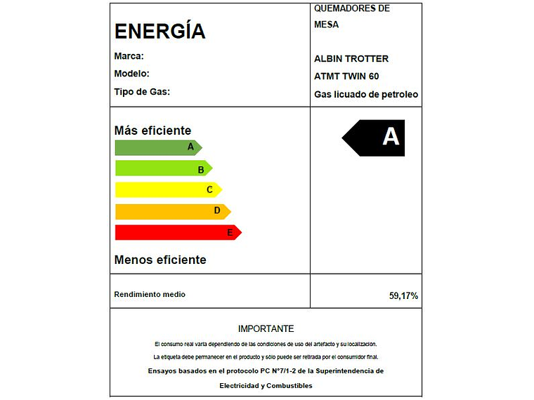 ENCIMERA DE GAS LICUADO TWIN ATMT 60 3