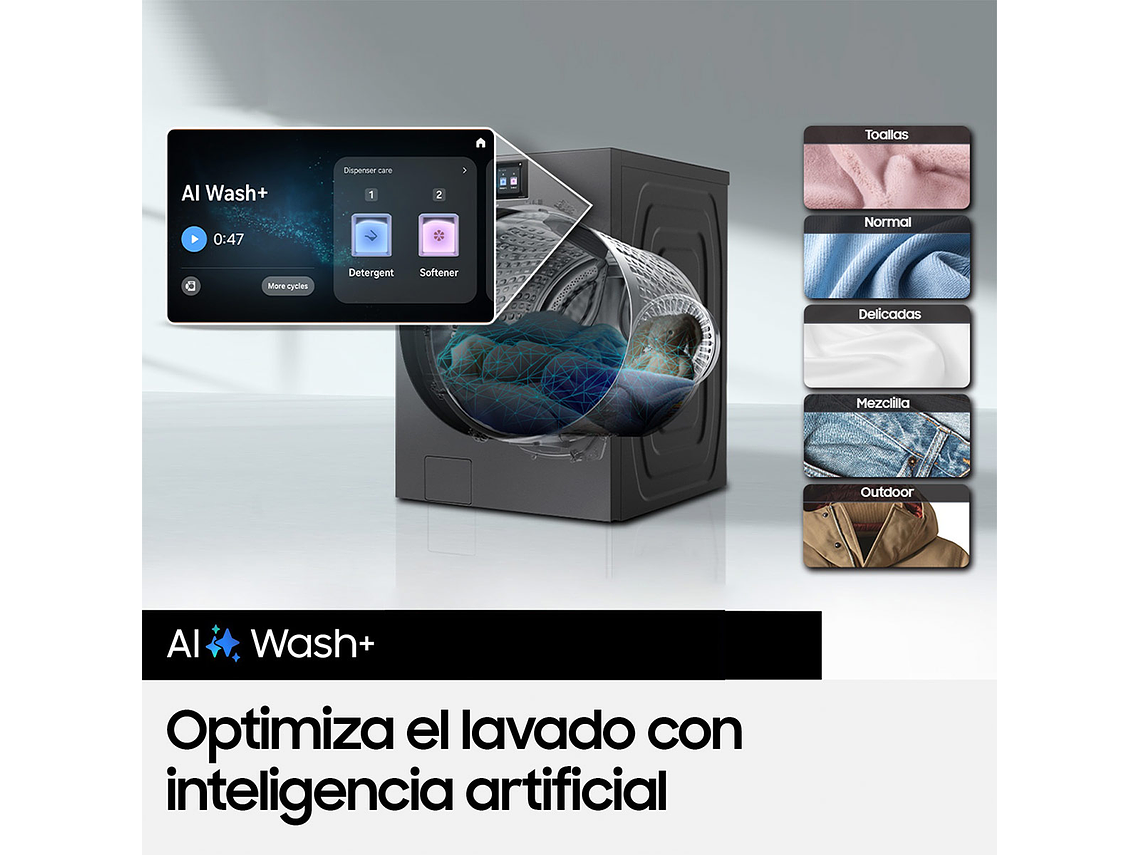 LAVADORA CARGA FRONTAL SAMSUNG BESPOKE AI WF90F25ADSZS 25KG GRAFITO 10