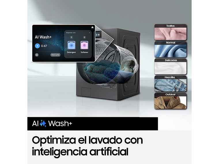 LAVADORA CARGA FRONTAL SAMSUNG BESPOKE AI WF90F25ADSZS 25KG GRAFITO 10