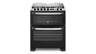 COCINA A GAS 5 PLATOS DOBLE HORNO TIMER DIGITAL 76DBA NEGRA