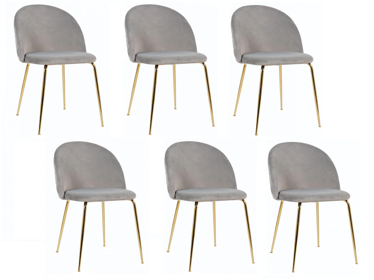 PACK HABITA2 FELPA GRIS 6 SILLA SITIAL TERCIOPELO GOLD 1