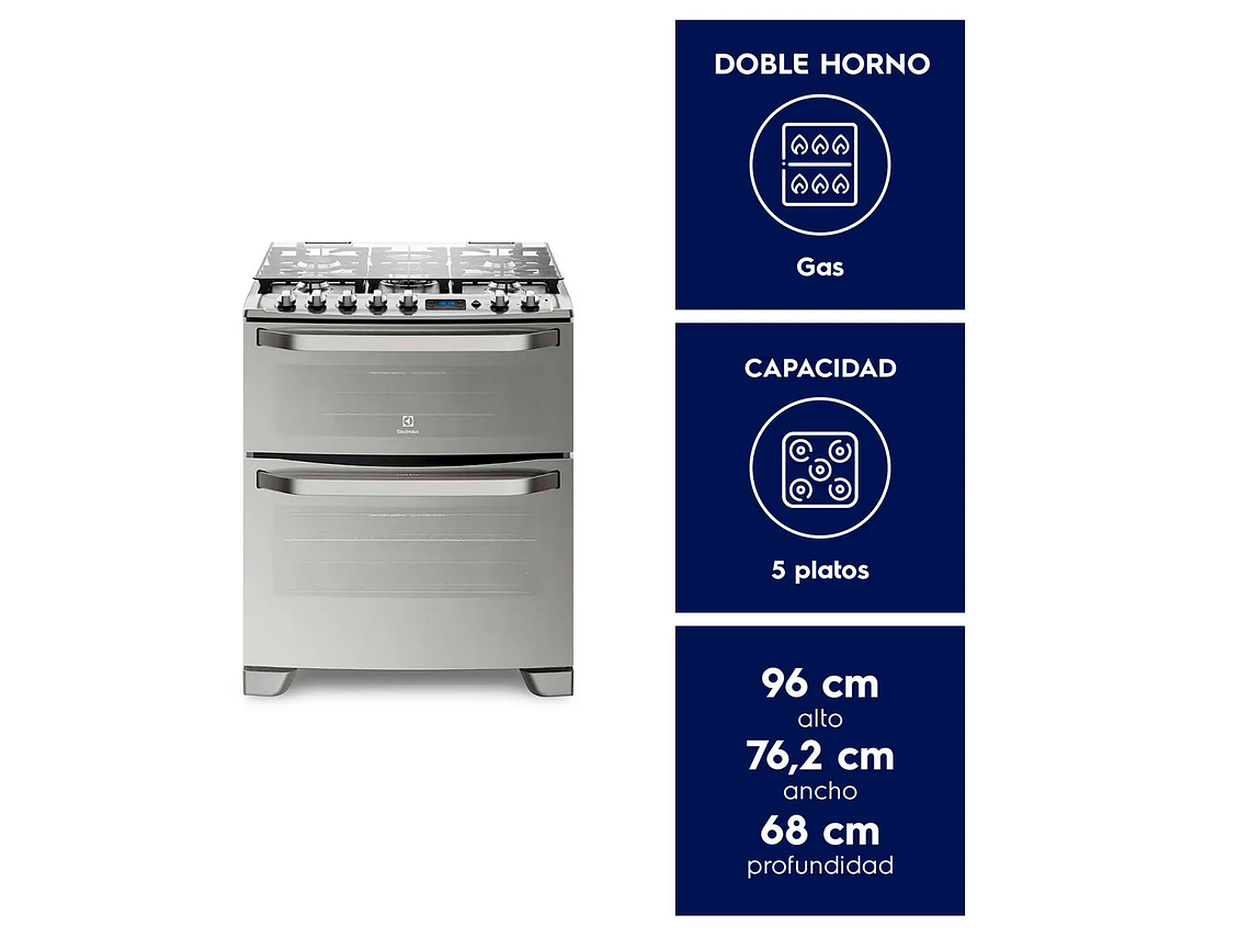 COCINA GAS LICUADO ELECTROLUX 5 QUEMADORES 76DXA 6