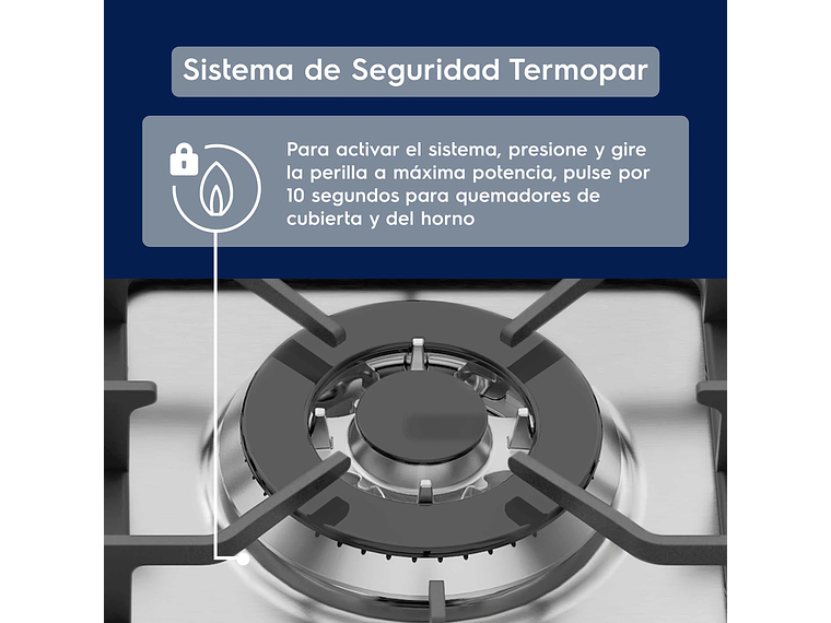 COCINA A GAS 5 PLATOS DOBLE HORNO TIMER DIGITAL 76DBA NEGRA 6