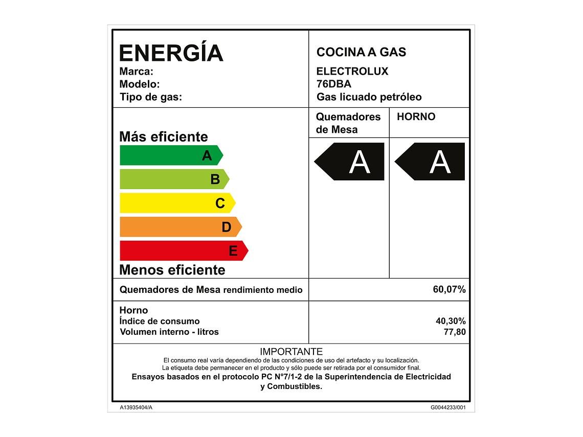 COCINA A GAS 5 PLATOS DOBLE HORNO TIMER DIGITAL 76DBA NEGRA 8