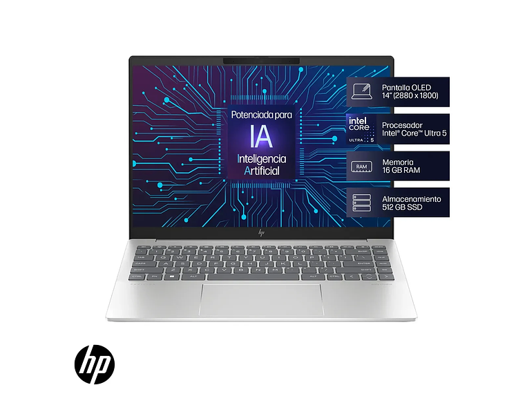 NOTEBOOK HP 14-EW1000LA INTEL CORE ULTRA 5 16GB RAM 512GB SSD 1