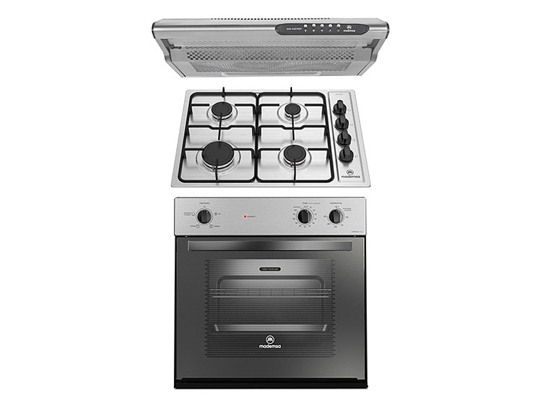 COMBO HORNO ELÉCTRICO MADEMSA EMPOTRABLE 66 L M SPAZIO 140A + ENCIMERA 435E + CAMPANA M60 1