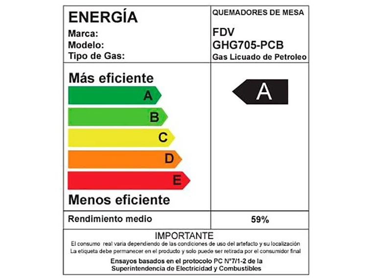 ENCIMERA A GAS FDV 5 QUEMADORES SIGNATURE 70 6