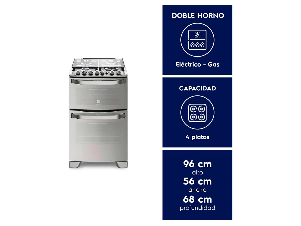 COCINA GAS LICUADO ELECTROLUX 4 QUEMADORES 56DXA 10