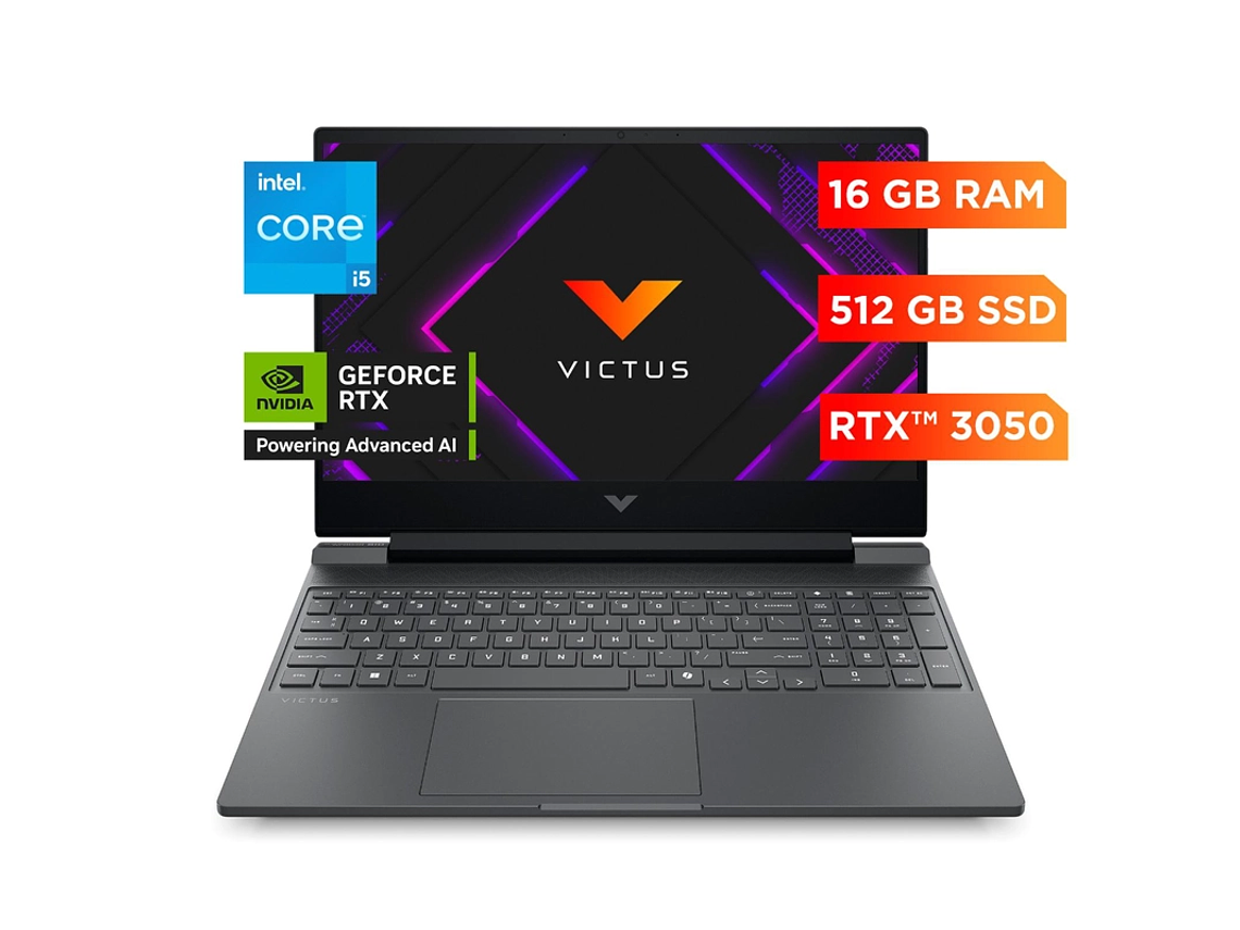 LAPTOP HP VICTUS15-FA2014LA INTEL CORE I5 16GB 512GB RTX3050 6