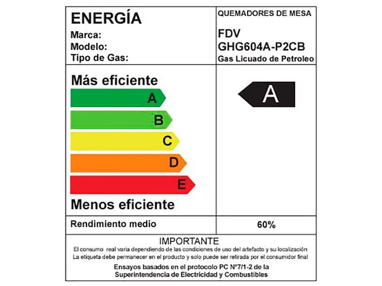 ENCIMERA A GAS FDV 4 QUEMADORES SIGNATURE 60 6