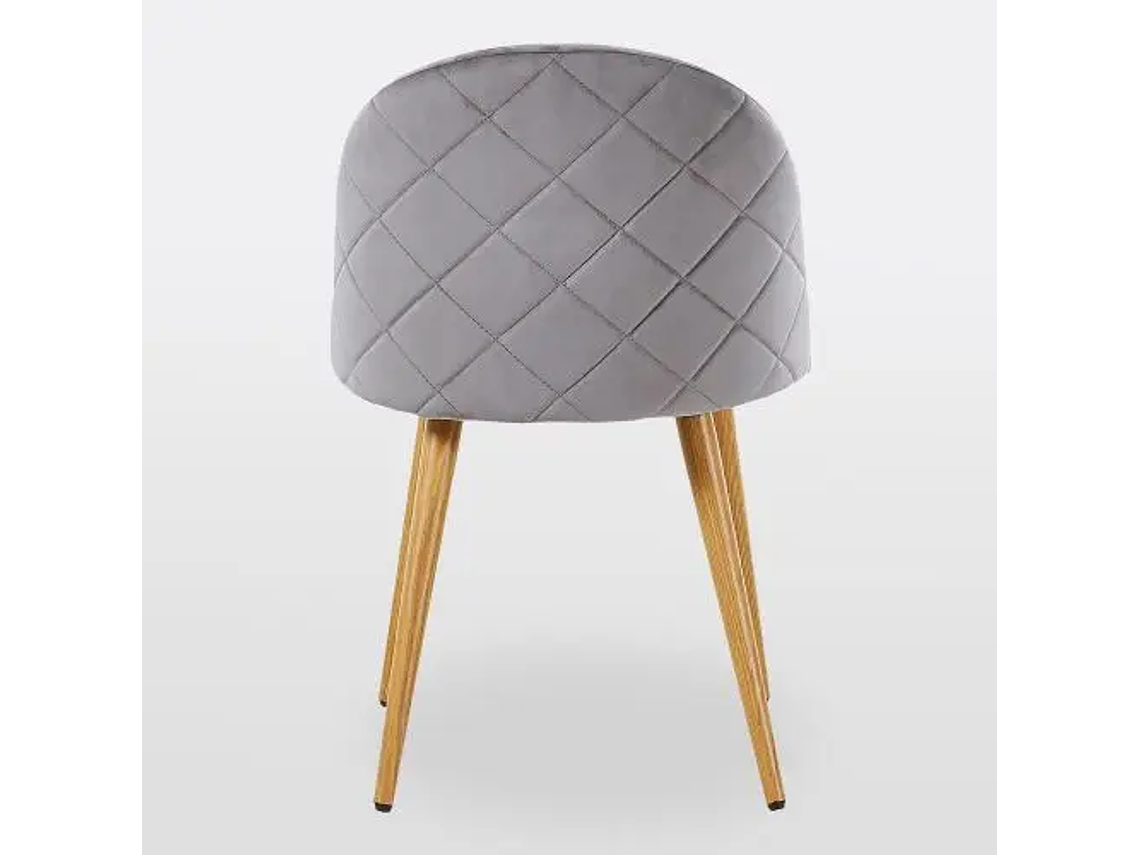 PACK HABITA2 FELPA GRIS CLARO 6 SILLA NORDIC ACOLCHADA TERCIOPELO 1