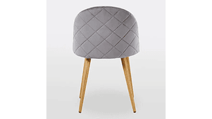 PACK HABITA2 FELPA GRIS CLARO 6 SILLA NORDIC ACOLCHADA TERCIOPELO