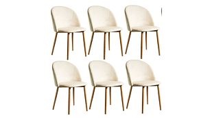 PACK 6 SILLA NORDIC ACOLCHADA DE TERCIOPELO - BEIGE
